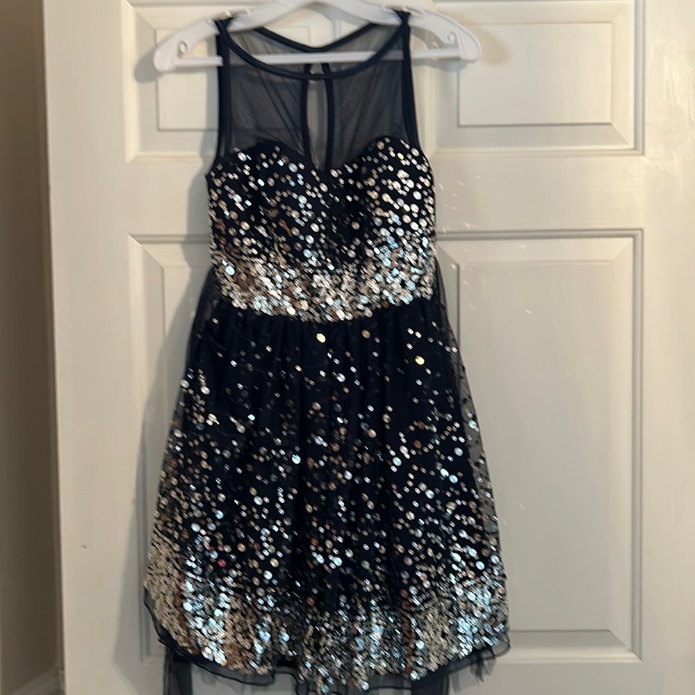 CRYSTALS DOLL SEQUIN NAVY BLUE PROM/FORMAL DRESS